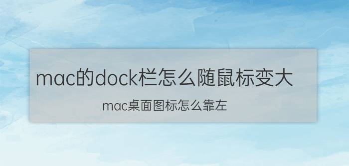 mac的dock栏怎么随鼠标变大 mac桌面图标怎么靠左？